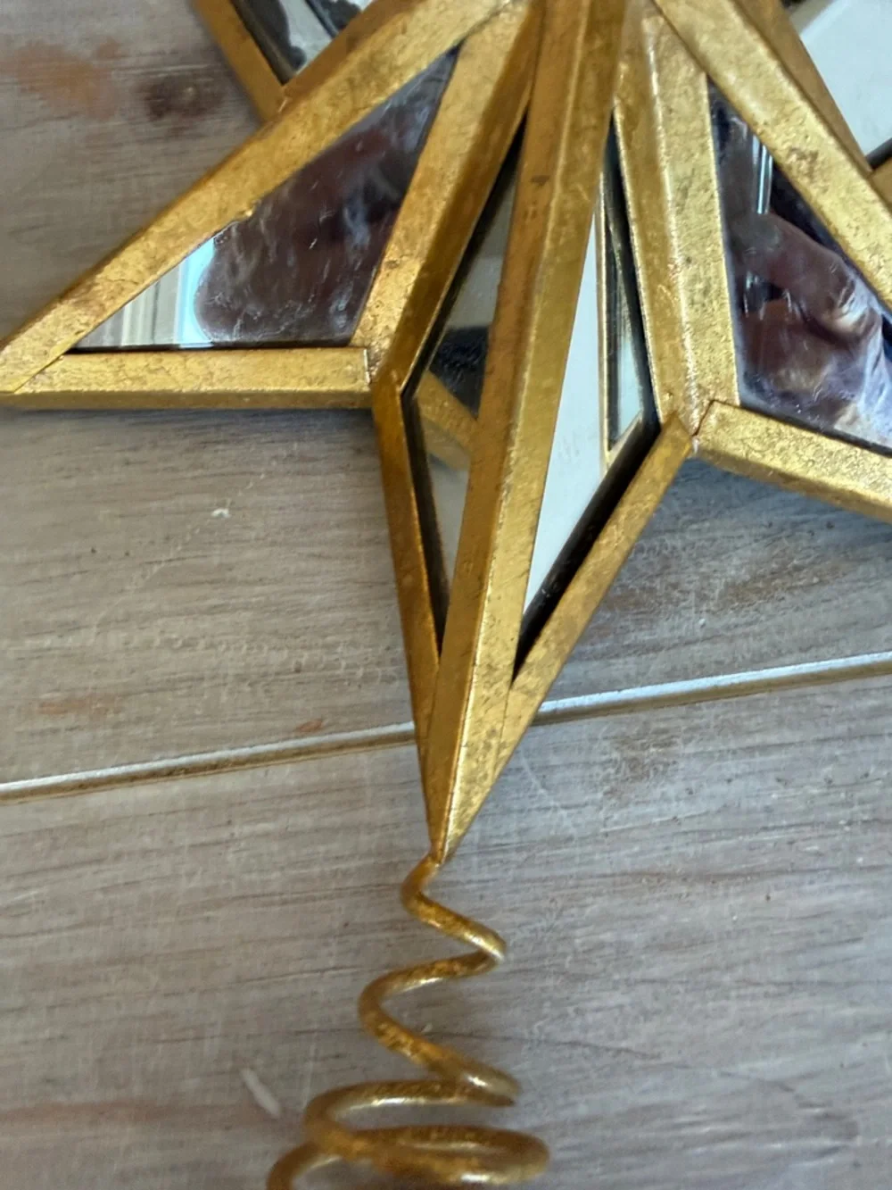 Crate&Barrel Gold Mirrored Star Tree Topper